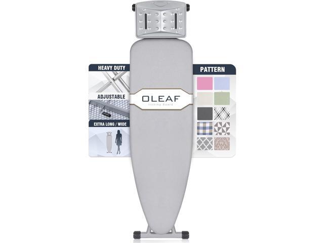 oleaf Ironing Board with Cover and Thicken Pad 43 x 13 Height Adjustable Full Size Foldable Iron Board with Iron Rest, Stable Steel Legs, Metal...