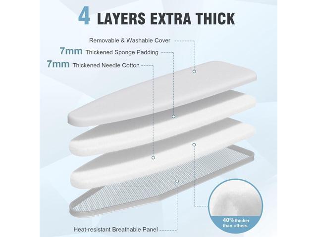oleaf Ironing Board with Cover and Thicken Pad 43 x 13 Height Adjustable Full Size Foldable Iron Board with Iron Rest, Stable Steel Legs, Metal...