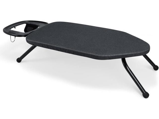 Duwee 14'x25' Table Top Ironing Board with Thicken Felt Padding, Metallic Cover, Solid Iron Rest (Black)