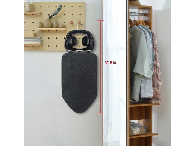 Duwee 14'x25' Table Top Ironing Board with Thicken Felt Padding, Metallic Cover, Solid Iron Rest (Black)