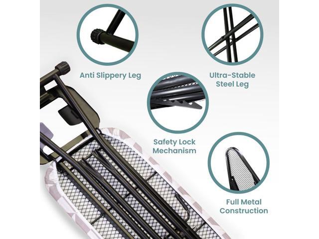 Compact Ironing Board Foldable Hanging Iron Board with Safety Iron Stand & Rest for Small Space or Apartment, Thick Cover & Pad, Height...