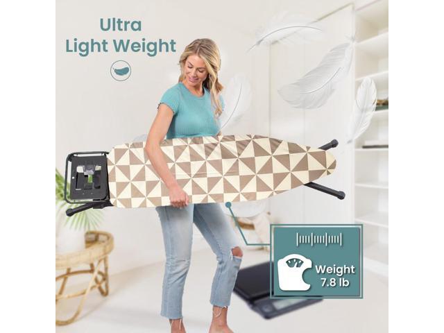 Compact Ironing Board Foldable Hanging Iron Board with Safety Iron Stand & Rest for Small Space or Apartment, Thick Cover & Pad, Height...