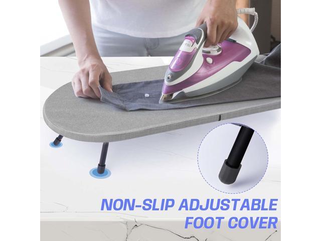 Tabletop Ironing Board with Iron Rest, Metal Mesh Panel Mini Ironing Board with Heat Resistant Cover, Portable Small Iron Board Foldable for Dorms,...