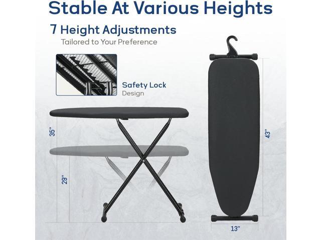 Ironing Board 43x13 with Iron Rest, RAINHOL Compact Iron Board Full Size with Thick Cover and Pad, Easy Storage Hanger with Heat-Resistant Silicone...