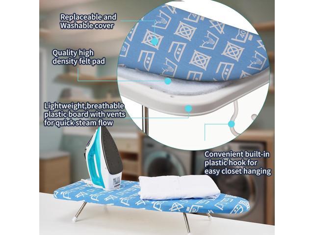 Slieton Tabletop Ironing Board 12'x29' Portable Folding Ironing Board with Thick Felt Padding, Heat-Resistant Cover, Stainless Steel Legs, Compact...