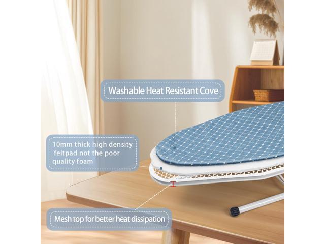 Duwee 12'×32' Table Top Ironing Board with Iron Rest,Small Ironing Board with Heat Resistant Cover,Thicken Felt Padding,Portable Iron Board with...