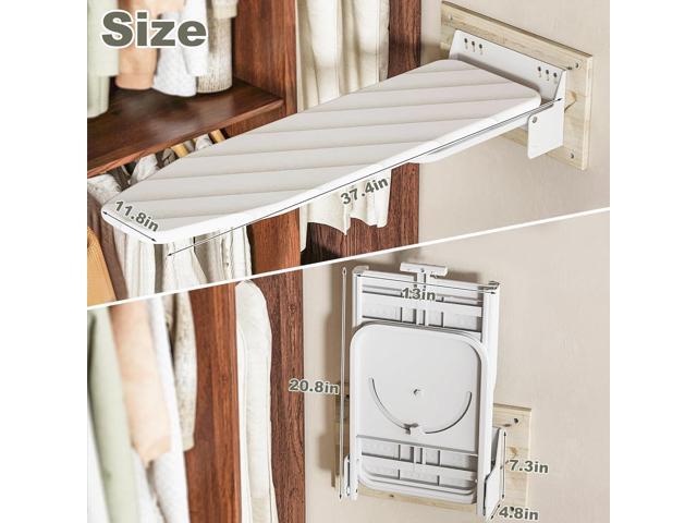 uyoyous Wall Mounted Ironing Board 37.4x11.8x7.3 inch Foldable Iron Board Wall Mount 180° Swivel Heavy Duty Ironing Boards with Heat Resistant...