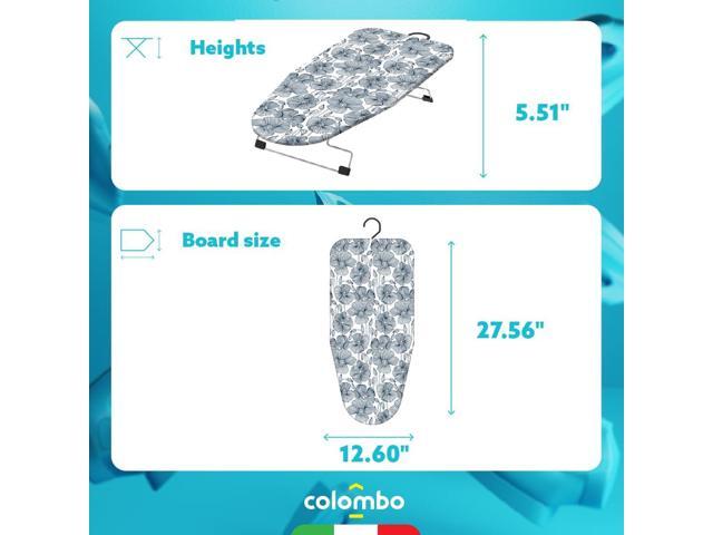 Colombo Miniasse Table Top Ironing Board 27.5 x 12.5 Small Portable Foldable Ironing Board with Safety Lock, Compact Dorm & Apartment Iron Board,...