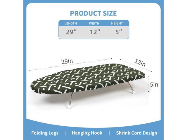 Slieton Tabletop Ironing Board 12'x29' Compact Portable Ironing Board with Thick Felt Padding, Heat Resistant Cover, Stainless Steel Legs,...