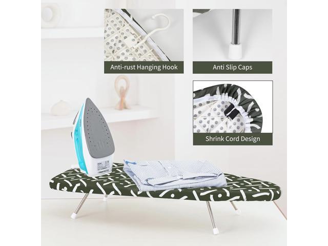 Slieton Tabletop Ironing Board 12'x29' Compact Portable Ironing Board with Thick Felt Padding, Heat Resistant Cover, Stainless Steel Legs,...
