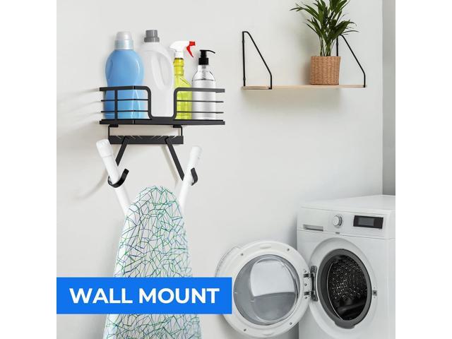 TJ. MOREE Over The Door/Wall Mount Ironing Board Hanger, Laundry Room Iron and Ironing Board Caddy Storage for Water Mister, Fabric Sprays, Laundry...