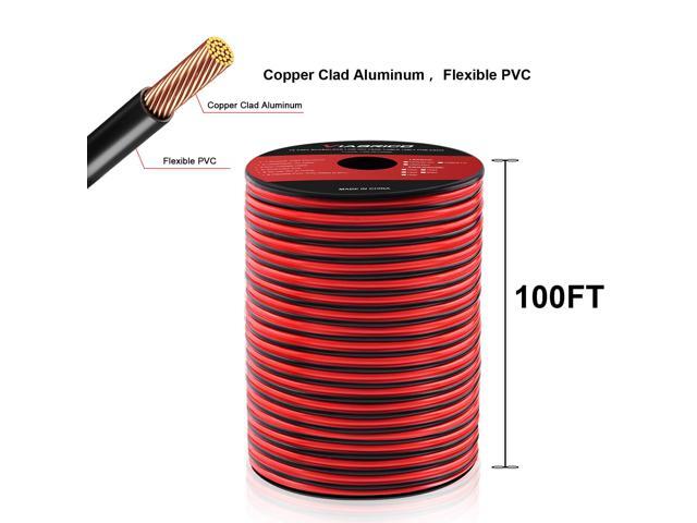 VIABRICO 12Gauge 100FT Electrical Wire Cable 2 Conductors Red Black Cable Hookup LED Lighting Strips Flexible Wire Extension Cord 12AWG Copper Clad...