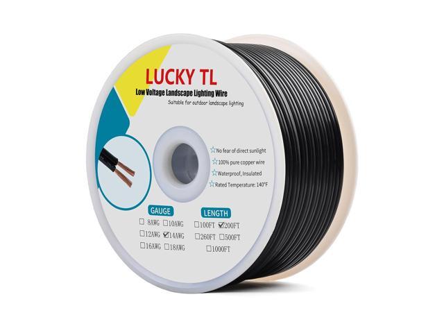 Lucky TL 14/2 Low Voltage Landscape Wire 200 Feet, 14 Gauge 2 Conductor, Outdoor Waterproof, Direct Buried Landscape Lighting Wire, Pure Copper...