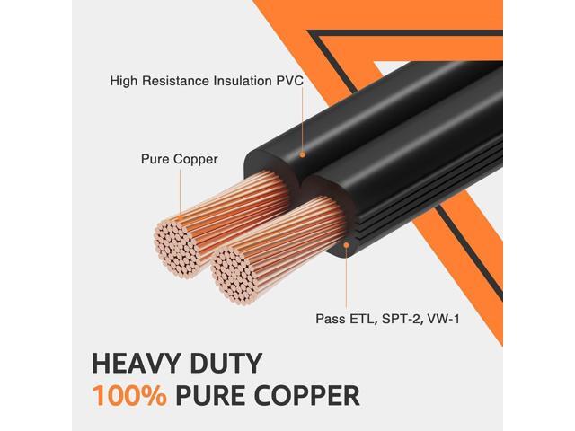 SUNVIE 100FT 16/2 Low Voltage Landscape Wire, 16 Gauge Low Voltage Stranded Copper Wire, 16 AWG 2 Conductor Electric Wire Direct Burial Lamp Wire...