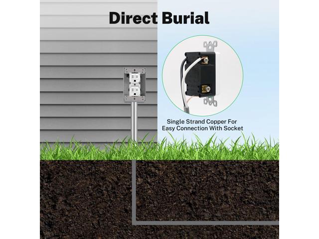 FIRMERST 12/2 UF Wire Outdoor Direct Burial Underground Feeder Cable 50ft