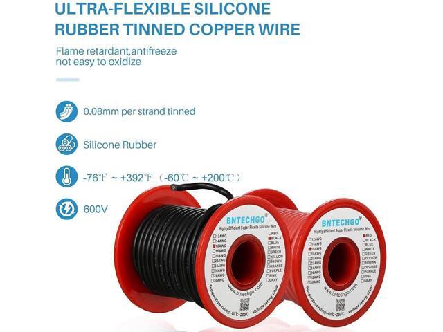 BNTECHGO 16 Gauge Silicone Wire Spool red and Black Each 50ft Flexible 16 AWG Stranded Tinned Copper Wire