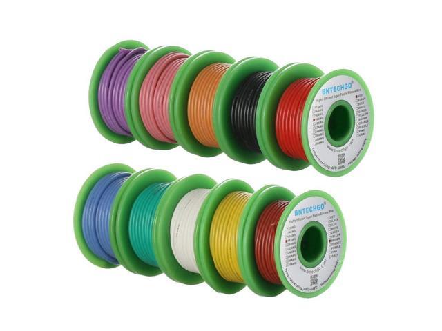 BNTECHGO 18 Gauge Silicone Wire Kit 10 Color Each 50 ft Flexible 18 AWG Stranded Tinned Copper Wire