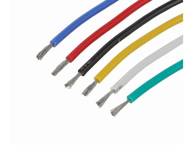 TUOFENG 18 AWG Stranded Wire Spool, Silicone Rubber Insulated Tinned Copper Flexible Wire Kit for Automotive Wiring, 6 Colors, 13.2ft/4m Each
