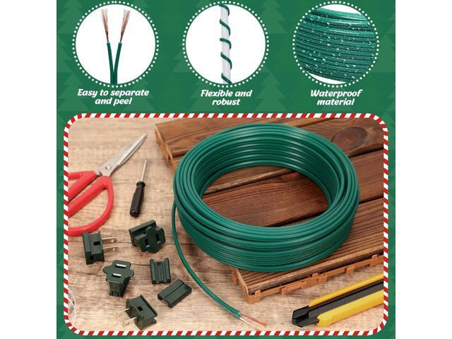 60FT SPT-1 Christmas Electrical Wire with 6pcs Vampire Plugs,18 Gauge Wire 2 Conductor Electrical Wire,18/2 Low Voltage Wire,18 AWG Wires Flexible...