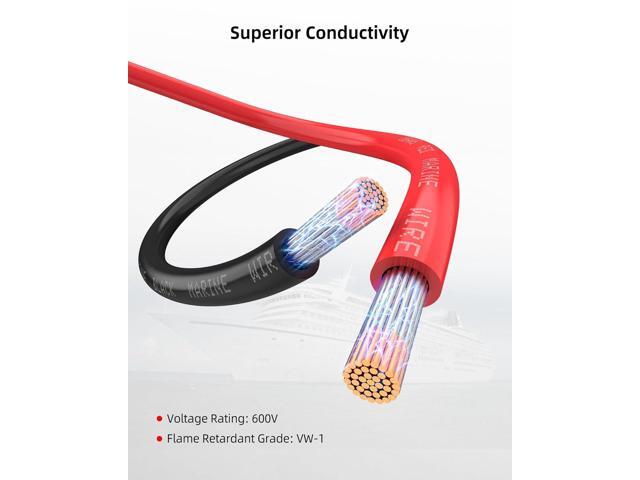 NAOEVO 18 Gauge Marine Wire, 18 AWG Tinned Copper PVC Marine Grade Wire, IP68 Waterproof/Corrosion-Resistant Electrical Cable for Boat, RV,...