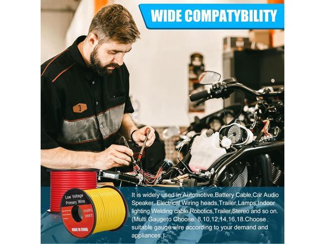 Gisafai 10 Pcs 16 Gauge Wire 100 ft Per Roll (1000 ft Total) Automotive Primary Wire Spools Copper Clad Aluminum Primary for 12v Automotive Harness...