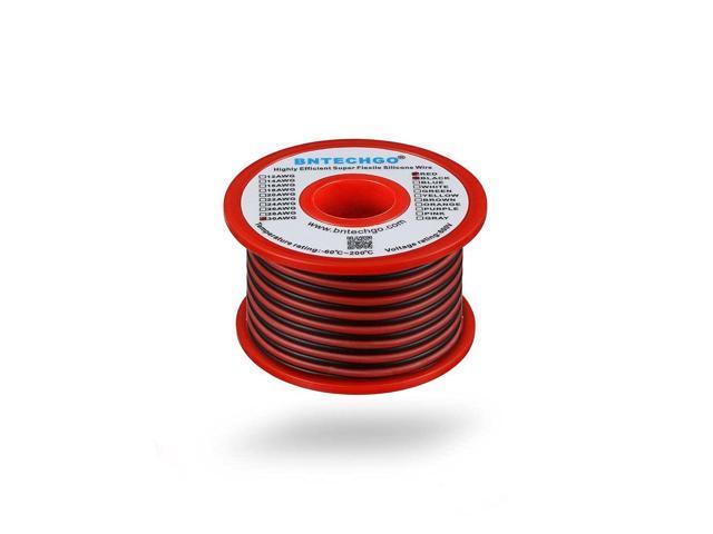 BNTECHGO 30 Gauge Silicone Wire Spool Red and Black Each 50ft 2 Separate Wires Flexible 30 AWG Stranded Tinned Copper Wire
