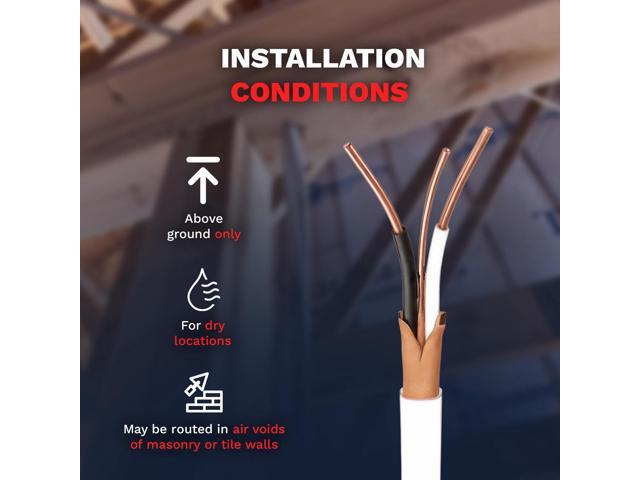 VN Infinite quality Solid Indoor Wire 14/2 W/G NMB Cable 50ft Coil - Copper Building Wire Cable SW 28827423