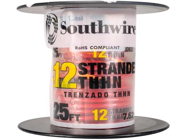 Southwire 11587383 50 ft. 12 Black Solid CU THHN Wire