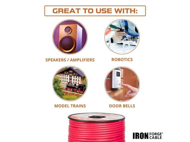 Iron Forge Cable 1000 ft 18 Gauge Primary Automotive Wire Assortment Pack - 10 Roll Bulk - 18 AWG Auto Wires - 100 Ft Copper Clad Aluminum Cable...