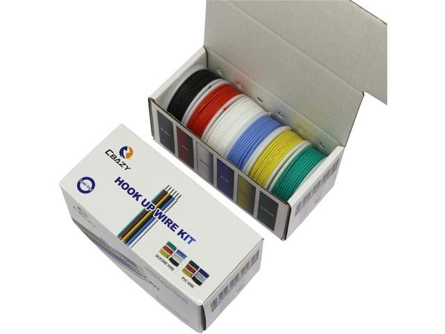 CBAZY Hook up Wire Kit (Stranded Wire Kit) 18 Gauge Flexible Silicone Rubber Electric Wire 6 Colors 16.4 feet Each 18 AWG