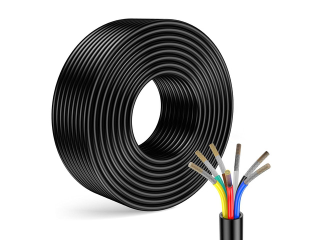 7 Way Trailer Wire 25FT Heavy Duty 14 Gauge 7 Wire Trailer Wiring Harness Kit with Color-Coded Stranded CCA Conductors Weatherproof PVC Jacket...