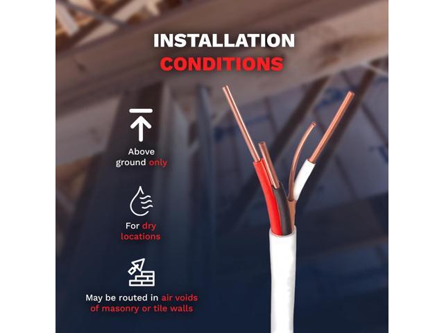 VN Infinite quality Solid Indoor Wire 14/3 W/G NMB Cable 25ft Coil - Copper Building Wire - Nonmetallic with Ground Sheathed Cable White SW 63946855
