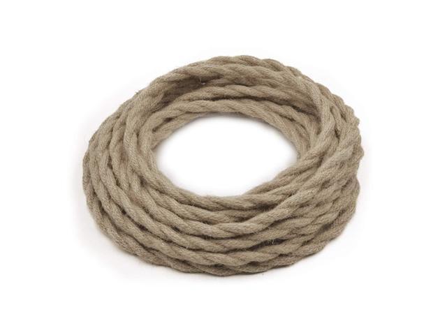 32.8ft Twisted Electric Rope Light Cord,HESSION 18/2 18-Gauge Antique Industrial Electrical Wire, Natural Hemp Rope Covered Wire Vintage Style Lamp...