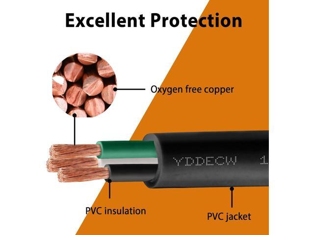 50ft 18/3 18 AWG Portable Power Cable (3 Conductor) - SJOOW 300V 18 Gauge Electric Wire for Motor Leads, Portable Lights, Battery Chargers and...