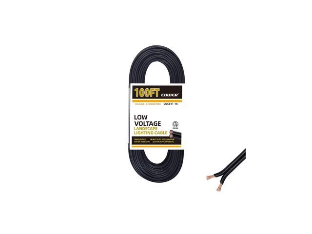 COLOER 100ft 16/2 Low Voltage Landscape Lights Wire Stranded PVC Cord Pure Copper Cable 16 Gauge 2 Conductor Tangle Free Outdoor Landscape Lighting...