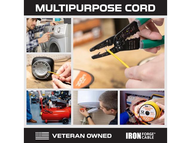 Iron Forge Cable 12 Gauge Primary Automotive Wire - 5 Roll Assortment Pack 1000 Ft Total Length - 200 Ft of Copper Clad Aluminum Wire per Roll -...