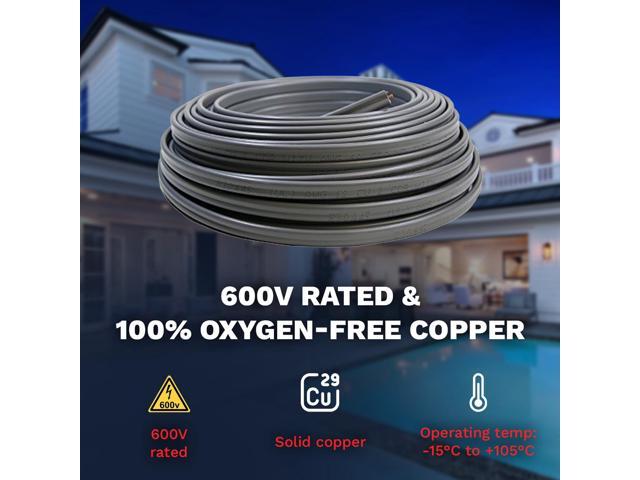 VN Infinite quality 12/2 UF-B Wire Gray Solid Underground Feeder Cable (25 Ft)