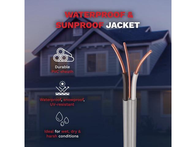 VN Infinite quality 12/2 UF-B Wire Gray Solid Underground Feeder Cable (25 Ft)