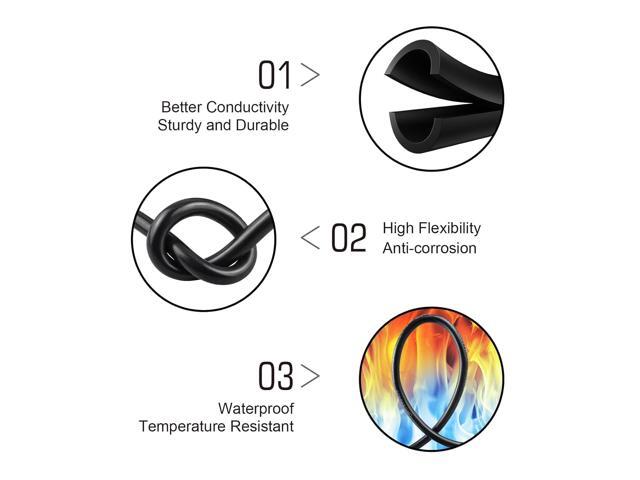 100FT 20 Gauge 3 Conductor Electrical Wire UL2464 100FT/30M 20/3 Electrical Wire Stranded Tinned Copper Wire 20 AWG Black PVC Sheathed for LED Lamp