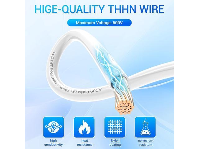 THHN Wire 12 Gauge 50FT, UL83 THHN/THWN-2 12 AWG Cable Stranded Copper with Nylon Jacket and PVC Insulation Building Wires for Residential, CNC,...