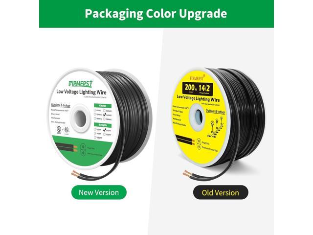 FIRMERST 14/2 Low Voltage Landscape Wire Outdoor Lighting Cable 200 Feet
