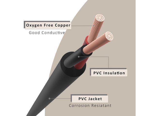 Cableague 18 AWG 2 Conductor Electrical Wire 100FT Oxygen-Free Copper Flexible Low Voltage Cable