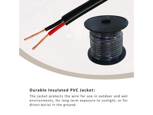 Cableague 18 AWG 2 Conductor Electrical Wire 100FT Oxygen-Free Copper Flexible Low Voltage Cable