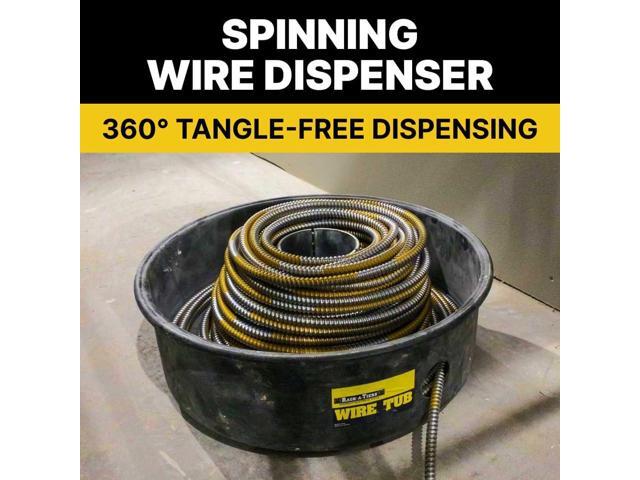 Rack-A-Tiers Wire Tub - Coil Wire Dispenser, Dispense & Rewind Wire Coils, 360° Wire Dispensing, Spinning Electrical Wire Dispenser, No Setup...