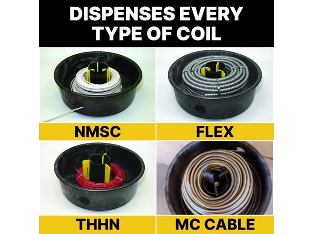 Rack-A-Tiers Wire Tub - Coil Wire Dispenser, Dispense & Rewind Wire Coils, 360° Wire Dispensing, Spinning Electrical Wire Dispenser, No Setup...
