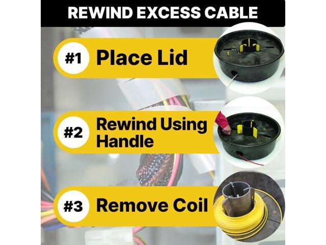 Rack-A-Tiers Wire Tub - Coil Wire Dispenser, Dispense & Rewind Wire Coils, 360° Wire Dispensing, Spinning Electrical Wire Dispenser, No Setup...