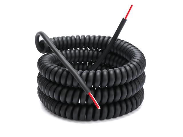 4-20-2 Coil Cord - 20/2 Wire Coiled Extension Cord, 18AWG/2 18/2 2C 20 Foot Retractable Spring Coil Wire for Industrial/Home Heavy Duty