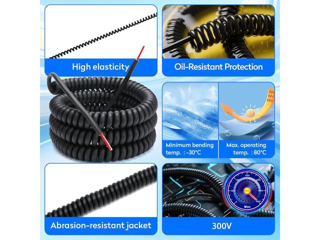 4-20-2 Coil Cord - 20/2 Wire Coiled Extension Cord, 18AWG/2 18/2 2C 20 Foot Retractable Spring Coil Wire for Industrial/Home Heavy Duty