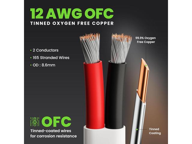 GEARit 12 Gauge Marine Wire, 12/2 AWG (50ft) Marine Grade Tinned Copper Oxygen Free, Duplex 2-Conductor Insulated Red & Black Electrical Cable for...