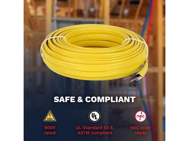 VN Infinite quality Solid Indoor Wire 12/2 W/G NMB Cable - Yellow Cable SW# 28828221 (25FT)